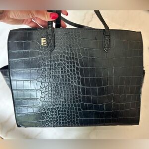 Beis Black Croc Work Tote